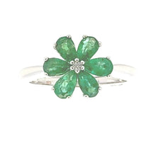 Load image into Gallery viewer, 1.14ct Emerald Zircon Ring Sterling Silver