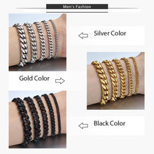 Load image into Gallery viewer, Luxury Popular Trend New Bracelet for Men and Women Curb Cuban Link Chain Stainless Steel Mens Womens Bracelets Chains Jewelry for Men Perfect Gift