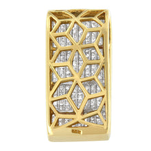 Load image into Gallery viewer, 14K Yellow Gold Princess Cut Diamond Block Pendant Necklace (2 5/8 cttw, H-I Color, SI2-I1 Clarity)