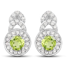 Load image into Gallery viewer, 2.68 Carat Genuine Peridot and White Topaz .925 Sterling Silver Jewelry Set