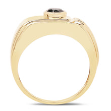 Load image into Gallery viewer, 14K Yellow Gold Plated 0.25 Carat Genuine Black Diamond .925 Sterling Silver Ring