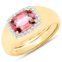 Load image into Gallery viewer, 2.60 Carat Genuine Pink Zircon and White Zircon .925 Sterling Silver Ring