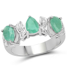 Load image into Gallery viewer, 1.87 Carat Genuine Emerald and White Topaz .925 Sterling Silver Ring