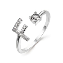 Load image into Gallery viewer, Popular Fashion Silvery AZ Letter Ring Initials Wedding Love Couple Rings Bridesmaid Gift