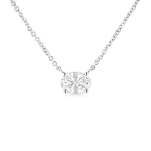 Load image into Gallery viewer, 14K White Gold 1/2 Cttw Lab Grown Oval Shape Solitaire Diamond East West 18" Pendant Necklace (E-F Color, VS1-VS2 Clarity)