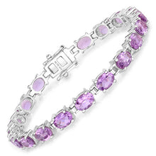 Load image into Gallery viewer, 14.40 Carat Genuine Amethyst .925 Sterling Silver Bracelet