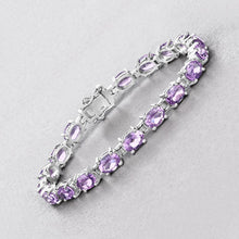 Load image into Gallery viewer, 14.40 Carat Genuine Amethyst .925 Sterling Silver Bracelet