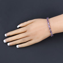 Load image into Gallery viewer, 14.40 Carat Genuine Amethyst .925 Sterling Silver Bracelet