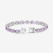Load image into Gallery viewer, 14.40 Carat Genuine Amethyst .925 Sterling Silver Bracelet