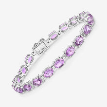 Load image into Gallery viewer, 14.40 Carat Genuine Amethyst .925 Sterling Silver Bracelet