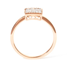 Load image into Gallery viewer, 10K Rose Gold 1/3 Cttw Invisible Set Princess Cut Diamond Composite Square Shape Ring (H-I color, I1-I2 clarity) - Size 5