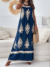 Load image into Gallery viewer, Unique Printed Spaghetti Strap Sleeveless Maxi Dress Elegant Summer Maxi Dress for Women