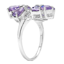 Load image into Gallery viewer, 3.08 Carat Genuine Amethyst & White Topaz .925 Sterling Silver Ring