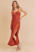 Load image into Gallery viewer, Ruched Side Slit Cutout Back Maxi Cami Dress For Women–Sexy, Elegant, Alluring & Perfect for Formal Occasions