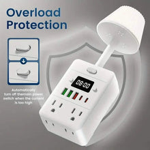 Load image into Gallery viewer, 11-in-1 Multifunctional Power Strip with Desk Lamp, Clock, USB Ports & Surge Protection