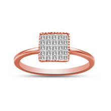 Load image into Gallery viewer, 10K Rose Gold 1/3 Cttw Invisible Set Princess Cut Diamond Composite Square Shape Ring for Women (H-I color, I1-I2 clarity) - Size 7