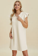 Load image into Gallery viewer, Double Take Full Size Ruffled V-Neck Cap Sleeve Dress – Ruffled V-Neck Dress, Cap Sleeve Dress, Elegant Ruffled Dress, Flattering V-Neck Dress, Stylish Full-Size Dress, Comfortable Ruffle Dress, Chic Cap Sleeve Dress