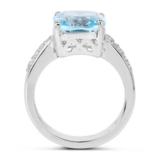 Load image into Gallery viewer, 4.62 Carat Genuine Blue Topaz and White Topaz .925 Sterling Silver Ring