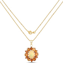 Load image into Gallery viewer, 5.99 Carat Genuine Ethiopian Opal and Citrine .925 Sterling Silver Pendant