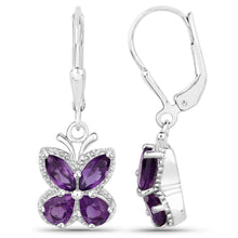 Load image into Gallery viewer, 2.12 Carat Genuine Amethyst .925 Sterling Silver Earrings
