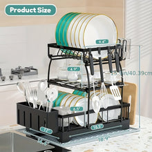 Load image into Gallery viewer, Black Metal Dish Rack – 2-Layer / 3-Layer