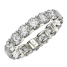 Load image into Gallery viewer, Round Cut Lab Grown Diamond Eternity Ring in 14k White Gold (4 cttw FG/VS2)