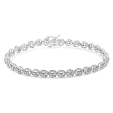 Load image into Gallery viewer, 14K Rose Gold Over .925 Sterling Silver 1/4 Cttw Diamond 7" Open Circle Wheel Link Tennis Bracelet (I-J Color, I2-I3 Clarity)