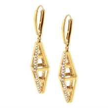 Load image into Gallery viewer, 14K Yellow Gold 5/8 Cttw Diamond Geometrical Pillar Drop and Dangle Earrings (G-H Color, SI1-SI2 Clarity)