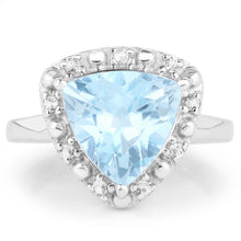 Load image into Gallery viewer, 5.05 Carat Genuine Blue Topaz and White Topaz .925 Sterling Silver Ring