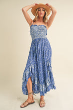 Load image into Gallery viewer, Ditsy Floral Ruffled Hem Maxi Women Cami Dress –Feminine Floral Print, Elegant Maxi Length, Flowy & Comfortable Design for Casual & Special Occasions