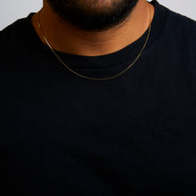 Load image into Gallery viewer, Solid 14K Yellow Gold 0.75mm Classic Box Chain Necklace. Unisex Chain - Size 16 Inches