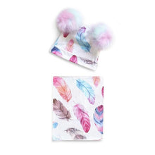 Load image into Gallery viewer, Baby Cotton Hat Autumn Winter Children Scarf Hat Sets Bowknot Ear Baby Girl Boy Warm Beanies Cap Neck Warmer Scarf Fleece Balaclava Hood Ski Mask Cold Weather Face Mask Neck Warmer Winter Nose Warmer