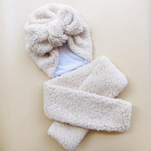 Load image into Gallery viewer, Baby Cotton Hat Autumn Winter Children Scarf Hat Sets Bowknot Ear Baby Girl Boy Warm Beanies Cap Neck Warmer Scarf Fleece Balaclava Hood Ski Mask Cold Weather Face Mask Neck Warmer Winter Nose Warmer