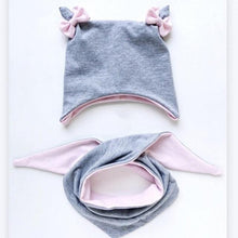 Load image into Gallery viewer, Baby Cotton Hat Autumn Winter Children Scarf Hat Sets Bowknot Ear Baby Girl Boy Warm Beanies Cap Neck Warmer Scarf Fleece Balaclava Hood Ski Mask Cold Weather Face Mask Neck Warmer Winter Nose Warmer