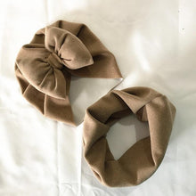 Load image into Gallery viewer, Baby Cotton Hat Autumn Winter Children Scarf Hat Sets Bowknot Ear Baby Girl Boy Warm Beanies Cap Neck Warmer Scarf Fleece Balaclava Hood Ski Mask Cold Weather Face Mask Neck Warmer Winter Nose Warmer