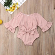Load image into Gallery viewer, Baby Girl Ruffled Solid Color Sleeveless Backless Romper Jumpsuit Comfy Outfit Excellent Gift For Your Baby Girl