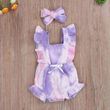 Load image into Gallery viewer, Baby Girl Ruffled Solid Color Sleeveless Backless Romper Jumpsuit Comfy Outfit Excellent Gift For Your Baby Girl