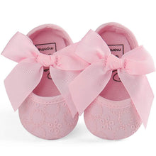 Load image into Gallery viewer, Baby Girls Princess Bowknot Soft Sole Cloth Crib Shoes Sneaker