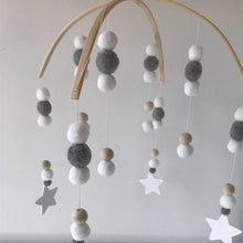 Load image into Gallery viewer, Baby Nordic Wooden Beads Wind Chimes with Wool Balls Nursery Mobile Crib Bed Bell Baby Bedroom Ceiling Wooden Beads Wind Chime Hanging Newborn Baby Bed Hanging Wind-bell Crib Tent Kids Room Decorations Ornaments