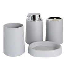 Load image into Gallery viewer, Bamboo Bathroom Accessories Set Plastic Bathroom Kit Soap Dispenser Toothbrush Cup Soap Dish Toilet Brush Holder Trash Can Bathroom Accessories Toothbrush Holder Toothbrush Cup Soap Dispenser Soap Dish Toilet Brush Holder Trash Can For Home Apartment