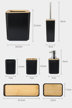 Load image into Gallery viewer, Bamboo Bathroom Accessories Set Plastic Bathroom Kit Soap Dispenser Toothbrush Cup Soap Dish Toilet Brush Holder Trash Can Bathroom Accessories Toothbrush Holder Toothbrush Cup Soap Dispenser Soap Dish Toilet Brush Holder Trash Can For Home Apartment
