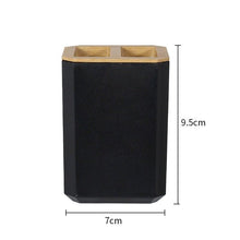 Load image into Gallery viewer, Bamboo Bathroom Accessories Set Plastic Bathroom Kit Soap Dispenser Toothbrush Cup Soap Dish Toilet Brush Holder Trash Can Bathroom Accessories Toothbrush Holder Toothbrush Cup Soap Dispenser Soap Dish Toilet Brush Holder Trash Can For Home Apartment