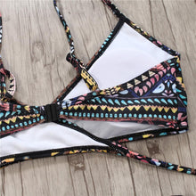 Load image into Gallery viewer, Bandage Bikini String Strappy Swim Wear Bathing Suit Swimsuit Beachwear Swimwear Women Bikini Women's Halter Bandage Bikini Strappy Bottom Two Piece Swimsuits