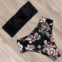 Load image into Gallery viewer, Bandage Bikini Swimwear Women Swimsuit High Waist Bikini Set Bathing Suit Push Up Women's Spaghetti Strap Bandeau Lace Up High Waist 2PCS Bikini Set