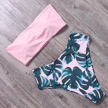 Load image into Gallery viewer, Bandage Bikini Swimwear Women Swimsuit High Waist Bikini Set Bathing Suit Push Up Women's Spaghetti Strap Bandeau Lace Up High Waist 2PCS Bikini Set