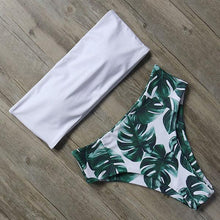 Load image into Gallery viewer, Bandage Bikini Swimwear Women Swimsuit High Waist Bikini Set Bathing Suit Push Up Women's Spaghetti Strap Bandeau Lace Up High Waist 2PCS Bikini Set