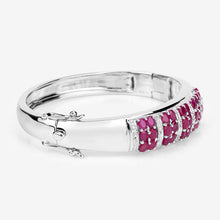 Load image into Gallery viewer, 6.65 Carat Genuine Ruby and White Topaz .925 Sterling Silver Bracelet