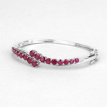 Load image into Gallery viewer, 9.10 Carat Glass Filled Ruby .925 Sterling Silver Bangle