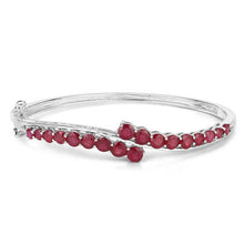 Load image into Gallery viewer, 9.10 Carat Glass Filled Ruby .925 Sterling Silver Bangle