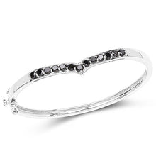 Load image into Gallery viewer, 2.28 Carat Genuine Black Diamond .925 Sterling Silver Bangle